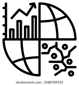 Growing Emerging Markets icon line vector illustration