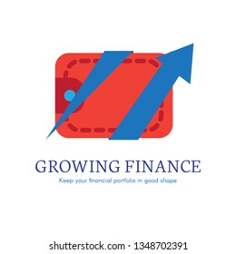 Growing finance flat gradient icon