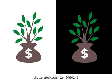 Growing Finances, Money Tree Illustration