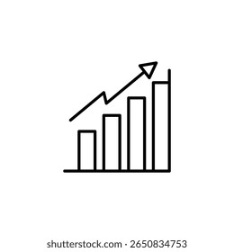 Gráfico Financeiro Crescente Com Seta Para Cima Representando Estrutura De Tópicos De Sucesso