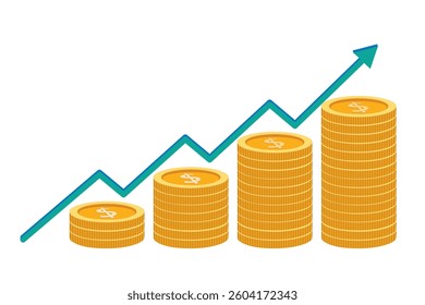 Growing Financial Success: Illustrative Graph of Increasing Investment a positive upward trend