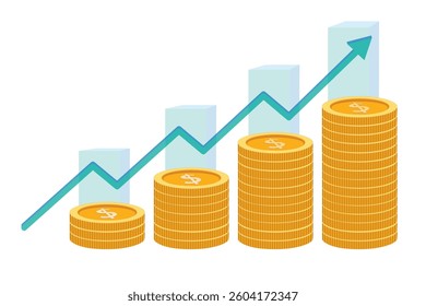Growing Financial Success: Illustrative Graph of Increasing Investment a positive upward trend