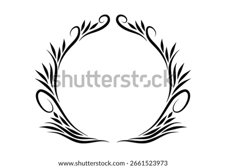 Growing floral oval border animation, video clip with alpha channel.