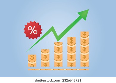Growing graph, bar chart, Flat icon isolated on the white background, flat design.Vector Design Illustration.