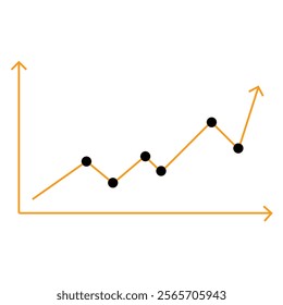 growing graph, bar chart, Flat icon, flat design vector illustration, financial chart, flat style, business