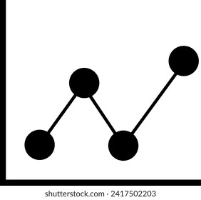 Growing graph bar icon business chart diagram symbol increase finance progress flat black element with arrow growth vector design background