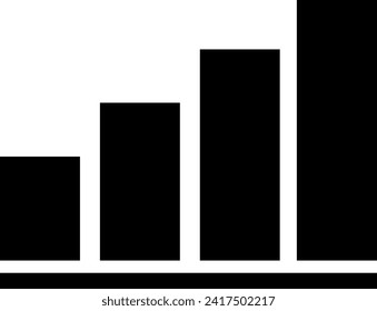 Growing graph bar icon business chart diagram symbol increase finance progress flat black element with arrow growth vector design background