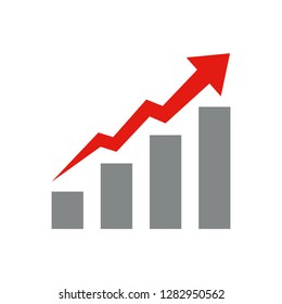 Growing graph, bar icon. Vector illustration