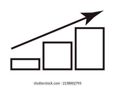 Growing graph black icon on white background.