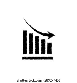 growing graph   - black vector icon