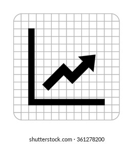 growing graph -  black vector icon