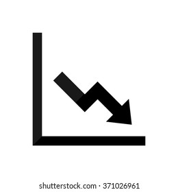 growing graph  - black vector icon