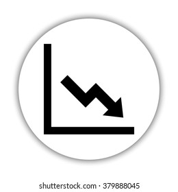 growing graph  - black vector icon