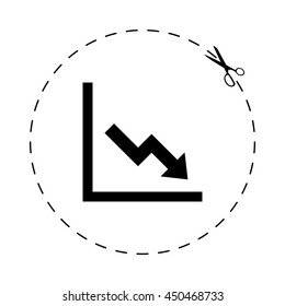 growing graph  - black vector icon