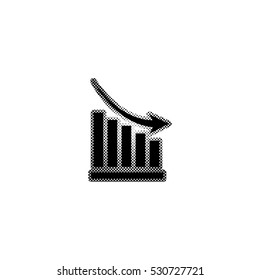 growing graph  - black vector icon
