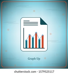 Growing graph business icon - Vector