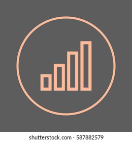 Growing graph circular line icon. Round colorful sign. Flat style vector symbol