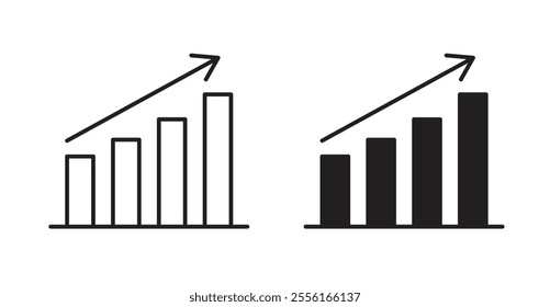 Growing graph Filled flat icons set for apps and web ui designs.