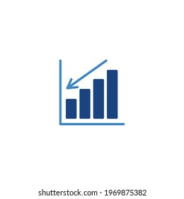 growing graph flat icon for computer, web and mobile app 