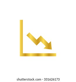 growing graph - gold vector icon