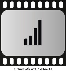 Growing graph icon.