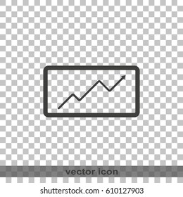 Growing graph icon.