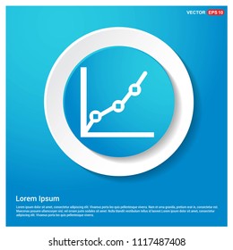 Growing graph icon Abstract Blue Web Sticker Button - Free vector icon