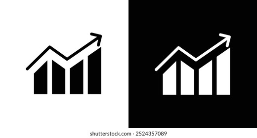 Growing graph icon Art design illustration