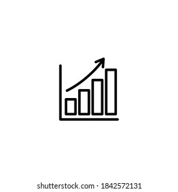 Growing graph icon, Bar Chart symbol Vector