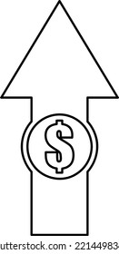 Growing graph icon. Bar chart. Infographic. Vector icon