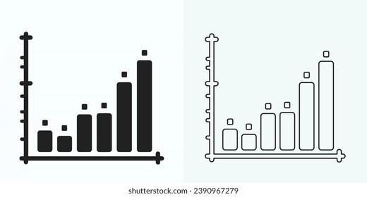 Growing Graph Icon, Bar Chart Icon, Infographic, Growths Chart Collection For Business Improvement Analytics, Diagram Symbol, Financial Profit Chart Bar Vector Illustration