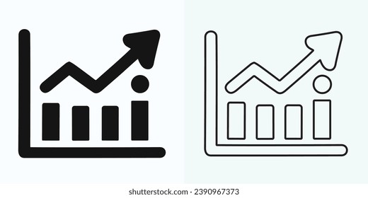 Growing Graph Icon, Bar Chart Icon, Infographic, Growths Chart Collection For Business Improvement Analytics, Diagram Symbol, Financial Profit Chart Bar Vector Illustration