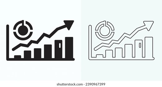 Growing Graph Icon, Bar Chart Icon, Infographic, Growths Chart Collection For Business Improvement Analytics, Diagram Symbol, Financial Profit Chart Bar Vector Illustration