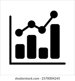 growing graph icon, graph bars vector. color editable