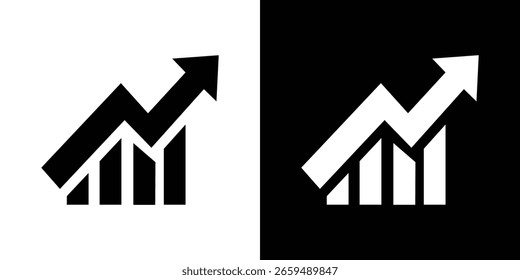 Wachsende Grafik-Symbol schwarze Silhouette für Web, und mobile App
