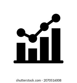 Growing graph icon. Business chart with arrow. Chart increase stock vector.