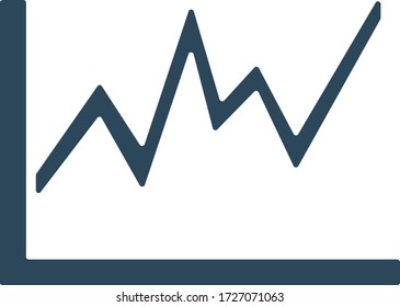 Icono de gráfico en crecimiento. Estadísticas de negocios, análisis financiero. Diseño de iconos planos.
