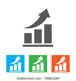 Growing graph Icon. business graph icon , vector illustration