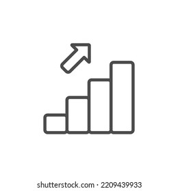 Growing graph Icon. Chart bar symbol for your web site design, logo, app, UI. Vector illustration, EPS10.
