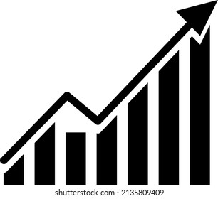 Graph-Symbol wächst. Chart-Symbol. Diagramm Symbol auf weißem Hintergrund.EPS
