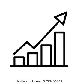 Graph-Symbol wächst, Diagramm-Umrissvektor einzeln