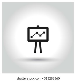 growing graph icon, Chart Icon, Presentation Icon. Black Business Pictogram. vector illustration