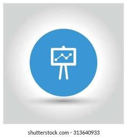 growing graph icon, Chart Icon, Presentation Icon.. Black Business Pictogram. vector illustration