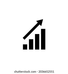 Icono de gráfico creciente. Símbolo y signo de gráfico. icono de diagrama