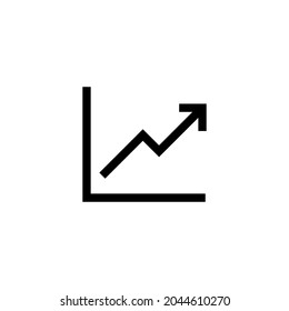 Icono de gráfico creciente. Símbolo y signo de gráfico. icono de diagrama