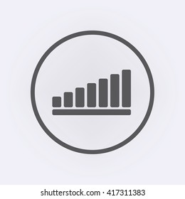 Growing graph icon in circle . Vector illustration