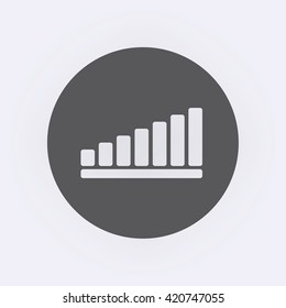Growing graph icon in circle . Vector illustration