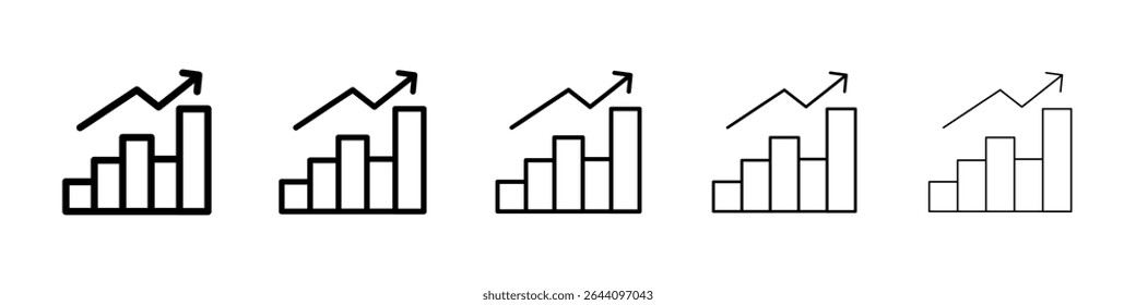 Concepto creciente del icono del gráfico. Diseño gráfico, logotipo, Web, UI.