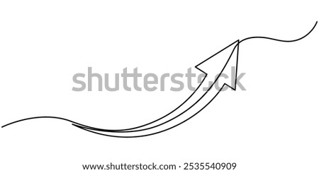 Growing graph. Icon for design. Easily editable, arrow graph showing rising trend continuous one line drawing, Business Graph, Business Chalk, Graph-shaped building