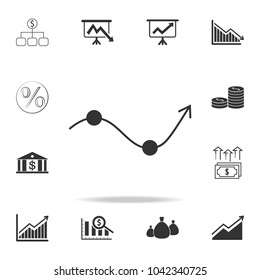 Growing graph Icon. Detailed set of finance, banking and profit element icons. Premium quality graphic design. One of the collection icons for websites, web design on white background